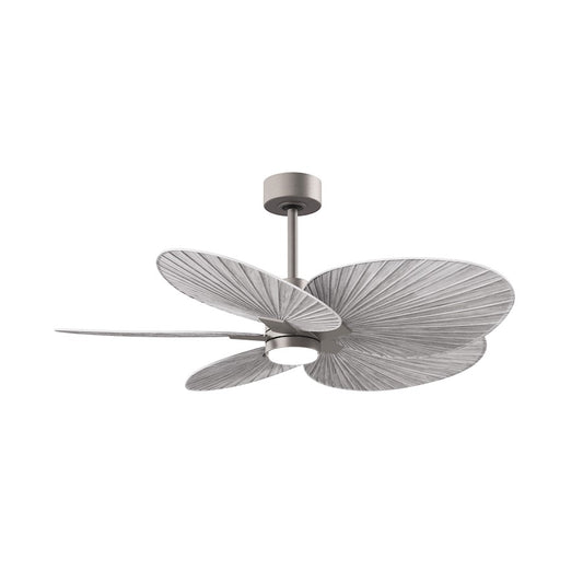 Matthews Fans Alessandra Tropical 48in 5-Blade Ceiling Fan | Brushed Nickel and Barn Wood ABS Blades | Covered Patio & Living | Model AKTPLK-BN-BW