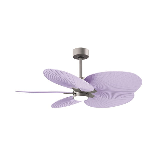 Matthews Fans Alessandra Tropical 48in 5-Blade Ceiling Fan | Brushed Nickel and Lilac ABS Blades | Covered Patio & Living Room | Model AKTPLK-BN-LI