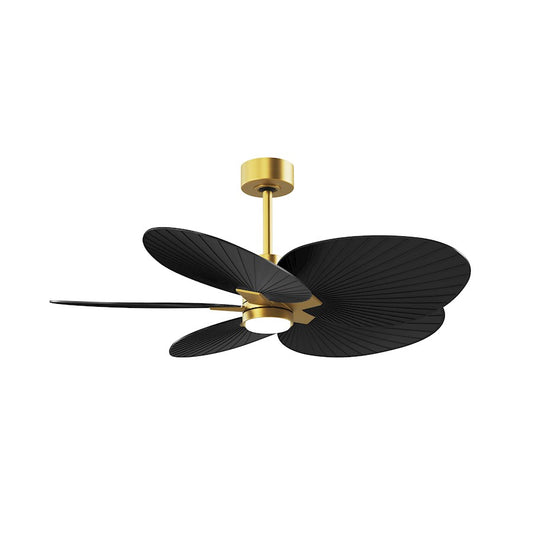 Matthews Fans Alessandra Tropical 48in 5-Blade Ceiling Fan | Brushed Brass and Matte Black ABS Blades | Covered Patio & Large | Model AKTPLK-BRBR-BK