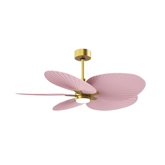 Matthews Fans Alessandra Tropical 48in 5-Blade Ceiling Fan | Brushed Brass and Palm Leaf ABS Blades | Covered Patio & Outdoor | Model AKTPLK-BRBR-PL