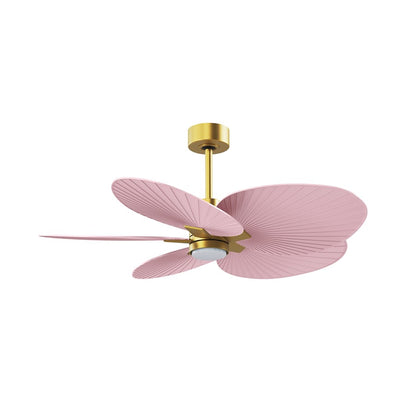 Matthews Fans Alessandra Tropical 48in 5-Blade Ceiling Fan | Brushed Brass and Palm Leaf ABS Blades | Covered Patio & Outdoor | Model AKTPLK-BRBR-PL