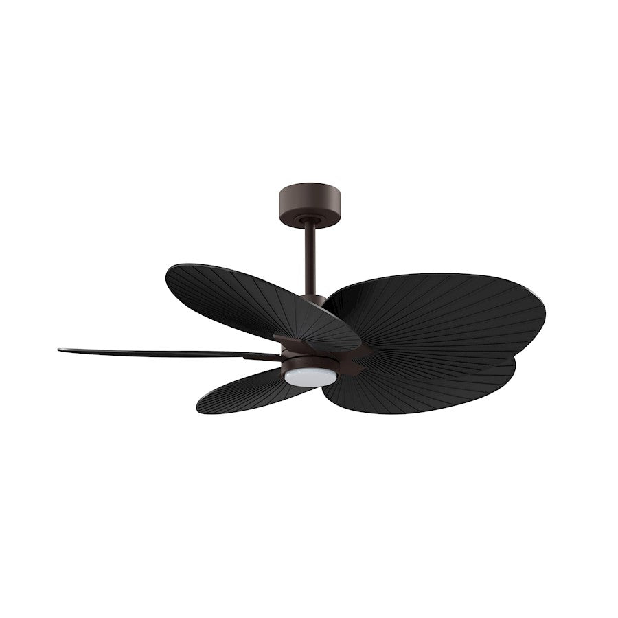 Matthews Fans Alessandra Tropical 48in 5-Blade Ceiling Fan | Textured Bronze and Matte Black ABS Blades | Covered Patio & Large | Model AKTPLK-TB-BK