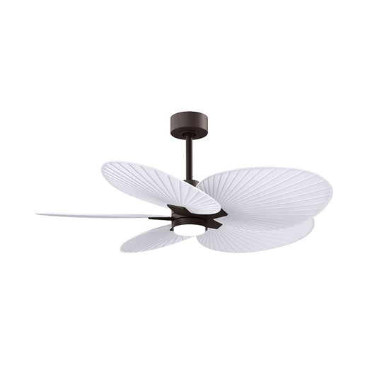 Matthews Fans Alessandra Tropical 48in 5-Blade Ceiling Fan | Transitional Textured Bronze and Matte White ABS | Covered Patio | Model AKTPLK-TB-MWH