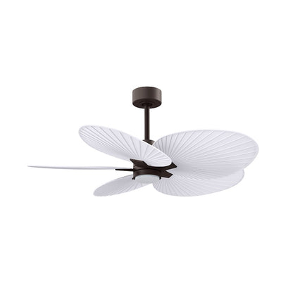 Matthews Fans Alessandra Tropical 48in 5-Blade Ceiling Fan | Transitional Textured Bronze and Matte White ABS | Covered Patio | Model AKTPLK-TB-MWH