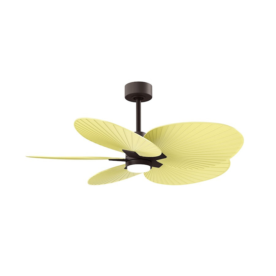 Matthews Fans Alessandra Tropical 48in 5-Blade Ceiling Fan | Textured Bronze and Light Yellow ABS Blades | Covered Patio & Open | Model AKTPLK-TB-YE