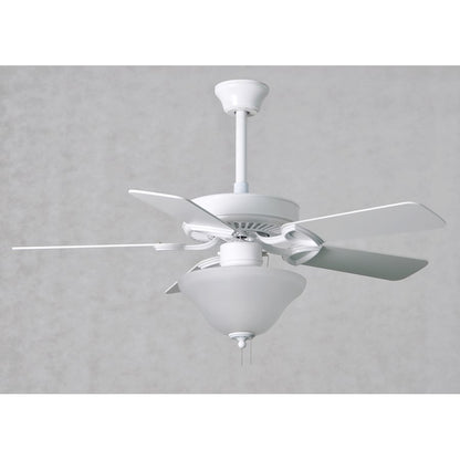 Matthews Fans America 52in 2-Light LED Ceiling Fan | Contemporary Gloss White and Frosted Glass | Living Room & Bedroom | Model AM-TW-WH-52-LK