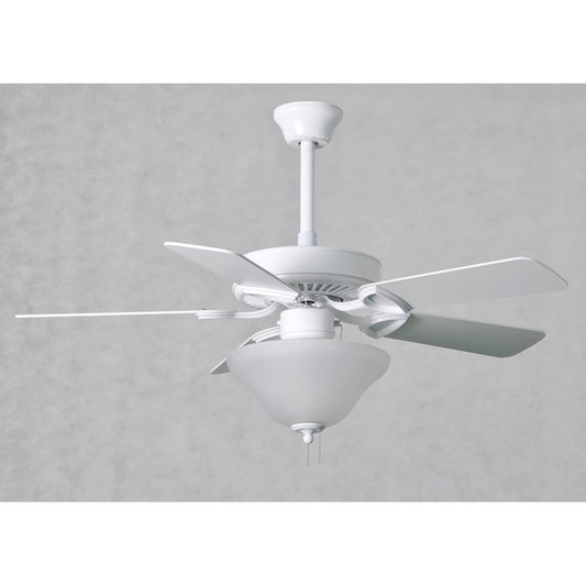 Matthews Fans America 52in 2-Light LED Ceiling Fan | Contemporary Gloss White and Frosted Glass | Living Room & Bedroom | Model AM-TW-WH-52-LK