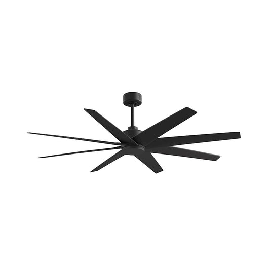Matthews Fan Company Ariella 64in 8-Blade Ceiling Fan | Contemporary Matte Black | Great Room & Covered Patio | 64 x 64 x 8.5 in | Model AN-BK-BK-64