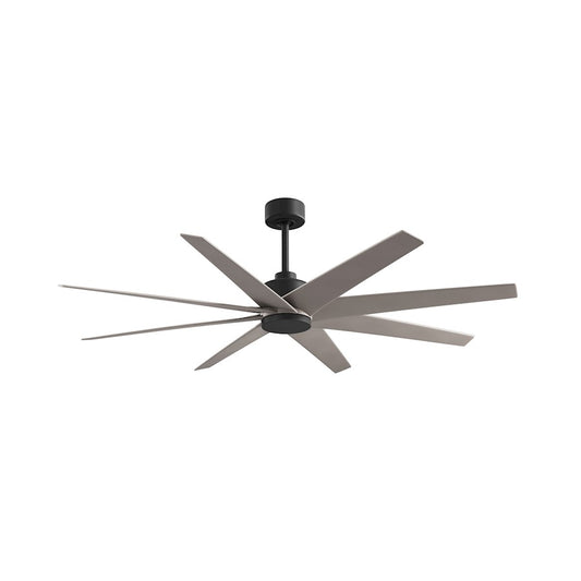 Matthews Fans Ariella 64in 8-Blade Ceiling Fan | Contemporary Matte Black and Brushed Nickel ABS Blades | Covered Patio & Great | Model AN-BK-BN-64