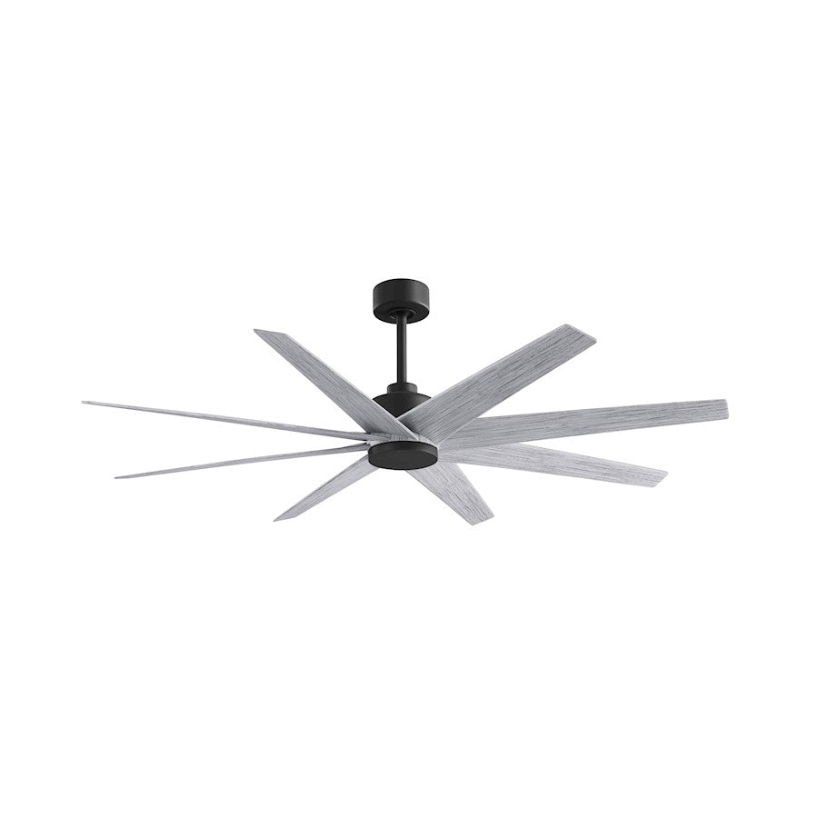 Matthews Fans Ariella 64in 8-Blade Ceiling Fan | Contemporary Matte Black and Barn Wood Tone ABS Blades | Covered Patio & Great | Model AN-BK-BW-64