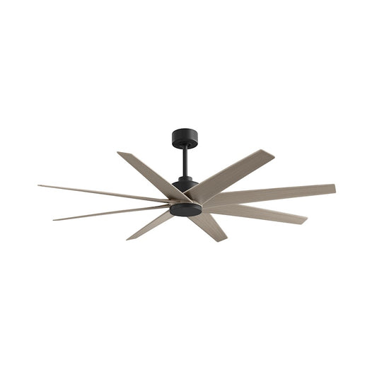 Matthews Fans Ariella 64in 8-Blade Ceiling Fan | Contemporary Matte Black and Gray Ash Tone ABS Blades | Covered Patio & Great | Model AN-BK-GA-64
