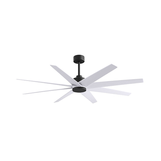 Matthews Fans Ariella 64in 8-Blade Ceiling Fan | Contemporary Matte Black and Matte White ABS | Great Rooms & Covered Patios | Model AN-BK-MWH-64