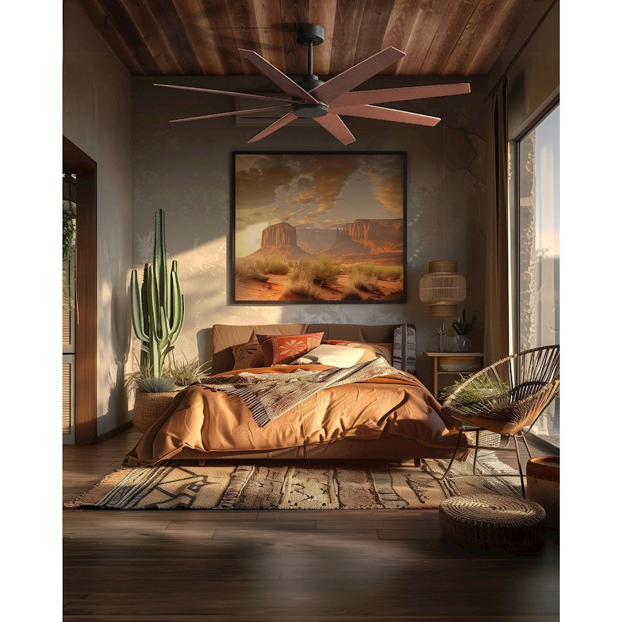 Matthews Fans Ariella 64in 8-Blade Ceiling Fan | Contemporary Matte Black and Walnut Tone ABS | Great Rooms & Covered Patios | Model AN-BK-WN-64