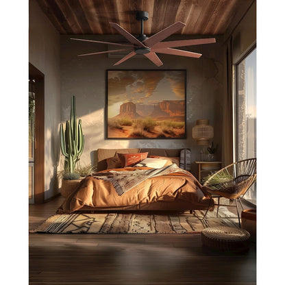 Matthews Fans Ariella 64in 8-Blade Ceiling Fan | Contemporary Matte Black and Walnut Tone ABS | Great Rooms & Covered Patios | Model AN-BK-WN-64