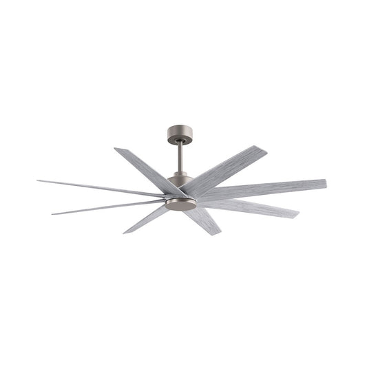 Matthews Fans Ariella 64in 8-Blade Ceiling Fan | Contemporary Brushed Nickel and Barn Wood ABS | Great Rooms & Covered Patios | Model AN-BN-BW-64