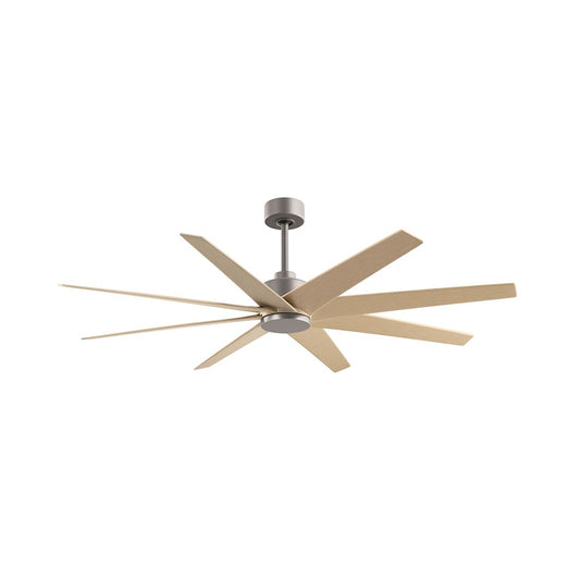 Matthews Fans Ariella 64in 8-Blade Ceiling Fan | Contemporary Brushed Nickel and Light Maple ABS | Great Rooms & Covered Patios | Model AN-BN-LM-64