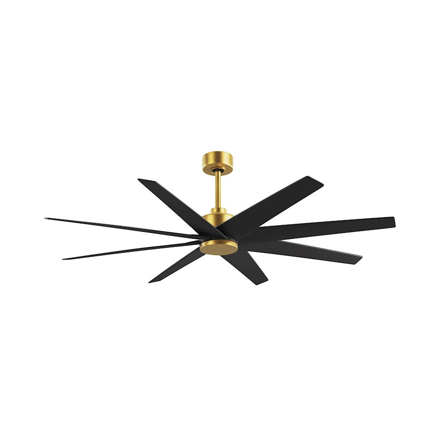 Matthews Fans Ariella 64in 8-Blade Ceiling Fan | Contemporary Brushed Brass and Matte Black ABS | Great Rooms & Open Living | Model AN-BRBR-BK-64