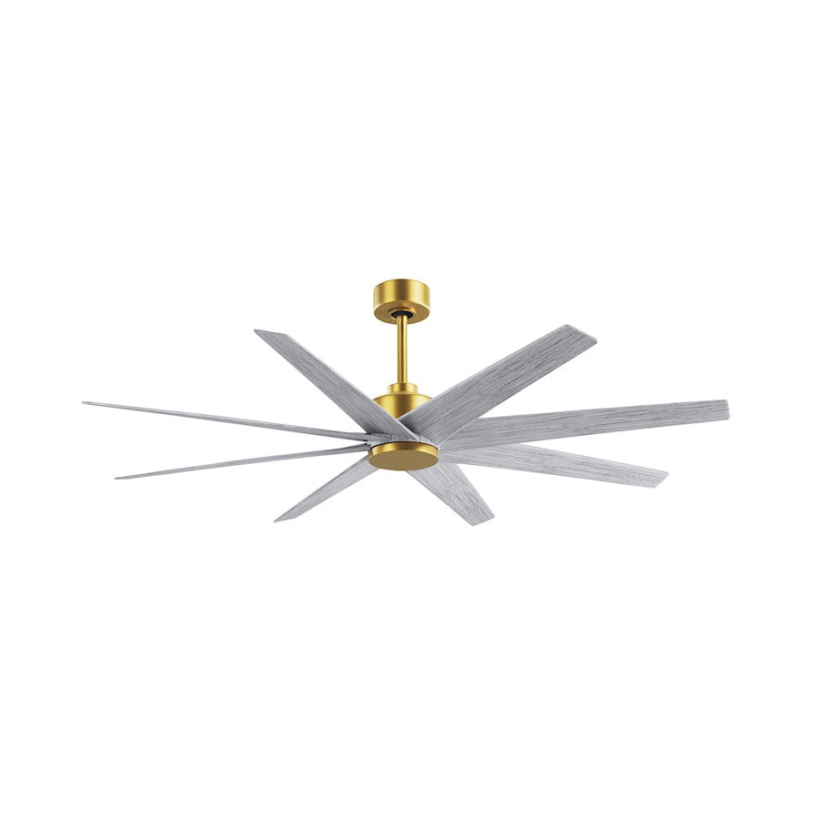 Matthews Fans Ariella 64in 8-Blade Ceiling Fan | Contemporary Brushed Brass and Barn Wood Tone ABS | Great Rooms & Open Living | Model AN-BRBR-BW-64