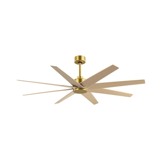 Matthews Fans Ariella 64in 8-Blade Ceiling Fan | Contemporary Brushed Brass and Light Maple ABS | Great Rooms & Covered Patios | Model AN-BRBR-LM-64