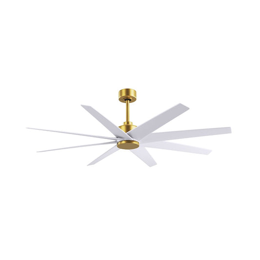 Matthews Fans Ariella 64in 8-Blade Ceiling Fan | Contemporary Brushed Brass and Matte White ABS | Great Rooms & Covered Patios | Model AN-BRBR-MWH-64