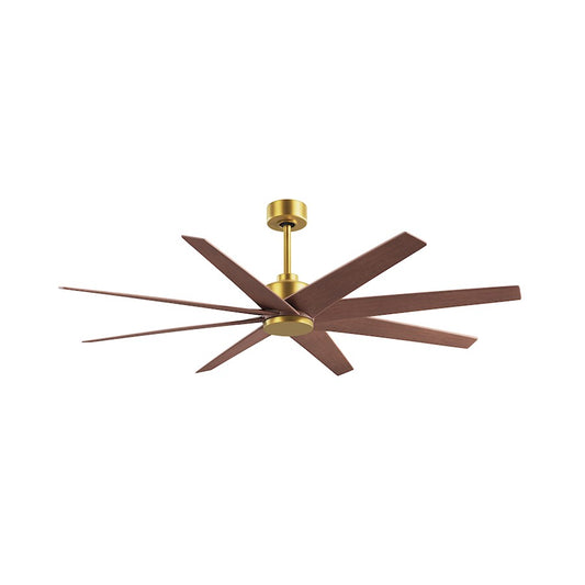 Matthews Fans Ariella 64in 8-Blade Ceiling Fan | Contemporary Brushed Brass and Walnut ABS | Great Rooms & Covered Patios | Model AN-BRBR-WN-64
