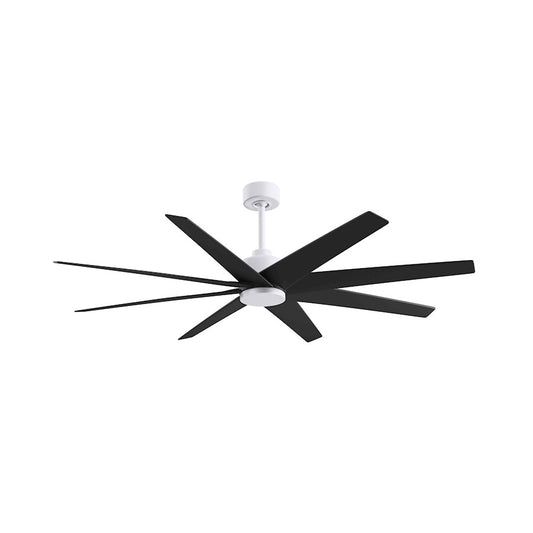 Matthews Fans Ariella 64in 8-Blade Ceiling Fan | Contemporary Matte White and Matte Black ABS | Great Rooms & Covered Patios | Model AN-MWH-BK-64