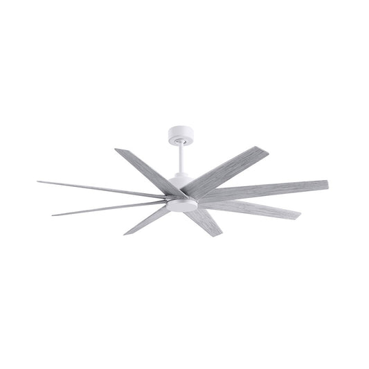 Matthews Fans Ariella 64in 8-Blade Ceiling Fan | Contemporary Matte White and Barn Wood Tone ABS | Great Rooms & Covered Patios | Model AN-MWH-BW-64