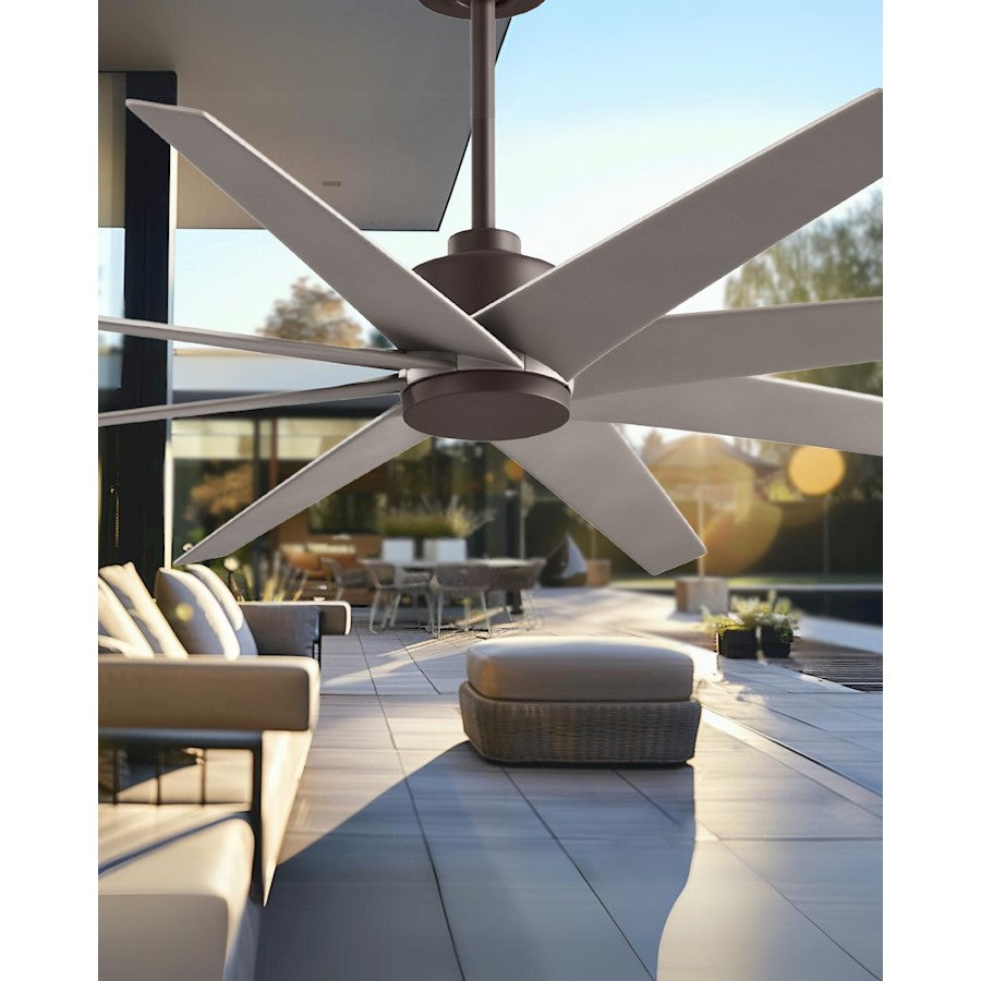 Matthews Fans Ariella 64in 8-Blade Ceiling Fan | Contemporary Textured Bronze and Brushed Nickel ABS | Great Rooms & Open Living | Model AN-TB-BN-64