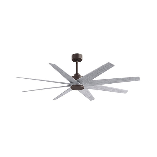 Matthews Fans Ariella 64in 8-Blade Ceiling Fan | Contemporary Textured Bronze and Barn Wood ABS | Great Rooms & Open Living Areas | Model AN-TB-BW-64