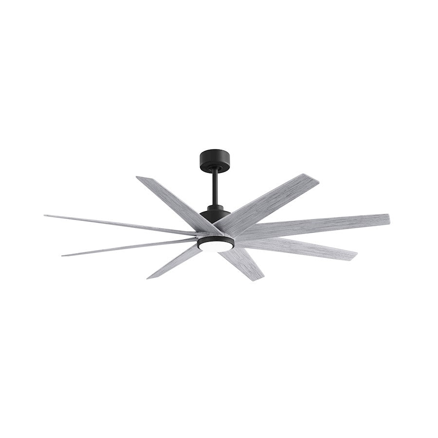 Matthews Fans Ariella 64in 8-Blade Ceiling Fan | Contemporary Matte Black and Barn Wood ABS | Great Rooms & Covered Patios | Model ANLK-BK-BW-64