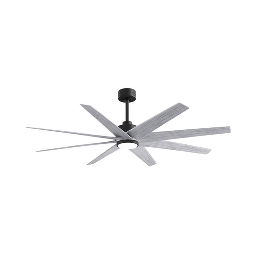 Matthews Fans Ariella 64in 8-Blade Ceiling Fan | Contemporary Matte Black and Barn Wood ABS | Great Rooms & Covered Patios | Model ANLK-BK-BW-64