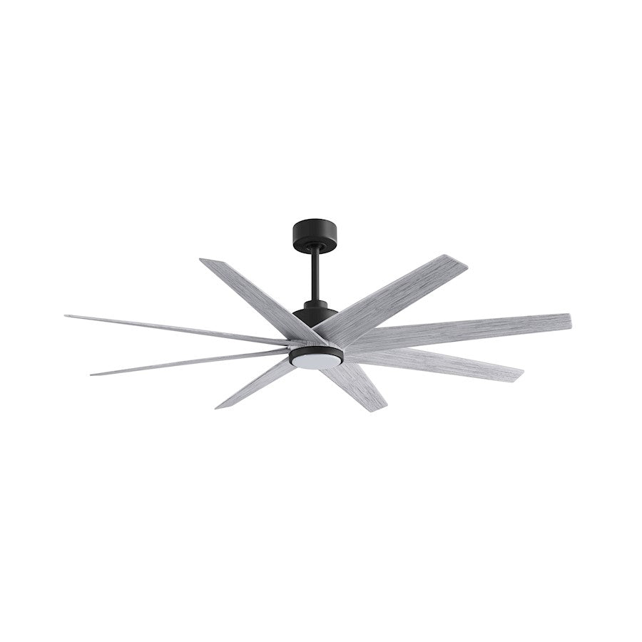 Matthews Fans Ariella 64in 8-Blade Ceiling Fan | Contemporary Matte Black and Barn Wood ABS | Great Rooms & Covered Patios | Model ANLK-BK-BW-64