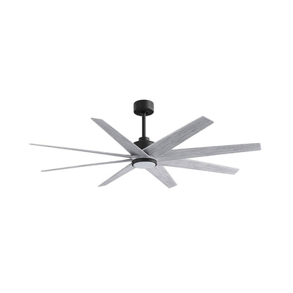 Matthews Fans Ariella 64in 8-Blade Ceiling Fan | Contemporary Matte Black and Barn Wood ABS | Great Rooms & Covered Patios | Model ANLK-BK-BW-64