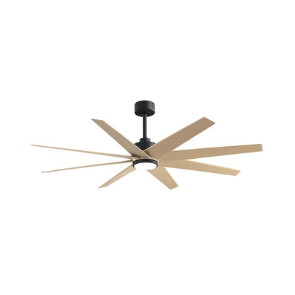 Matthews Fans Ariella 64in 8-Blade Ceiling Fan | Contemporary Matte Black and Light Maple Tone ABS Blades | Great Rooms | Model ANLK-BK-LM-64