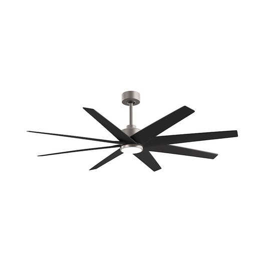 Matthews Fans Ariella 64in 8-Blade Ceiling Fan | Contemporary Brushed Nickel and Matte Black ABS Blades | Great Rooms | Model ANLK-BN-BK-64