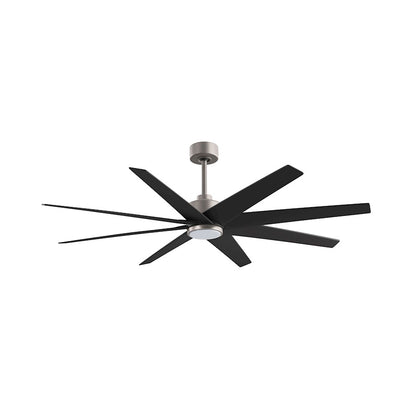 Matthews Fans Ariella 64in 8-Blade Ceiling Fan | Contemporary Brushed Nickel and Matte Black ABS Blades | Great Rooms | Model ANLK-BN-BK-64