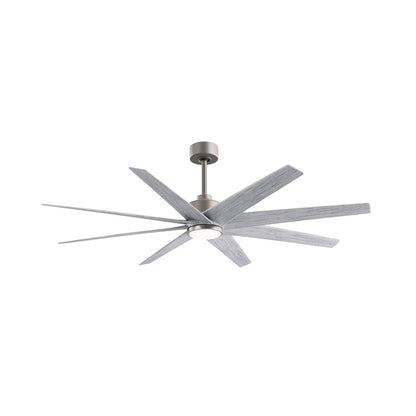 Matthews Fans Ariella 64in 8-Blade Ceiling Fan | Contemporary Brushed Nickel and Barn Wood ABS Blades | Great Rooms | Model ANLK-BN-BW-64