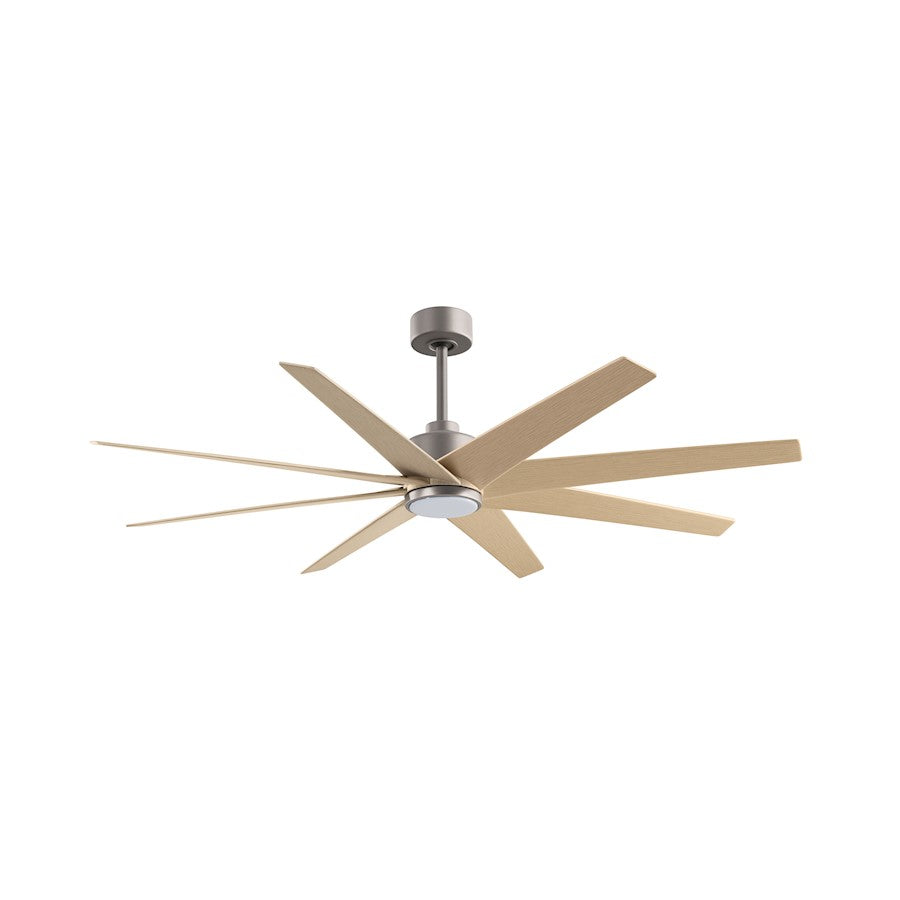 Matthews Fans Ariella 64in 8-Blade Ceiling Fan | Contemporary Brushed Nickel and Light Maple ABS Blades | Great Rooms | Model ANLK-BN-LM-64