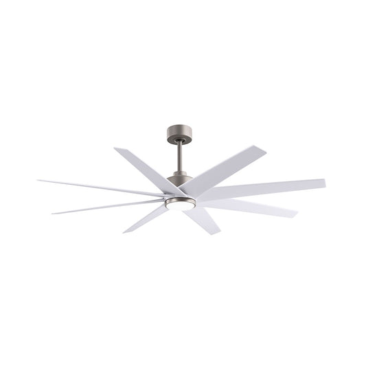 Matthews Fans Ariella 64in 8-Blade Ceiling Fan | Brushed Nickel and Matte White ABS Blades | Great Rooms & Covered Patios | Model ANLK-BN-MWH-64