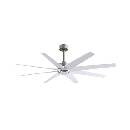 Matthews Fans Ariella 64in 8-Blade Ceiling Fan | Brushed Nickel and Matte White ABS Blades | Great Rooms & Covered Patios | Model ANLK-BN-MWH-64