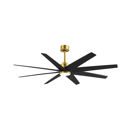 Matthews Fans Ariella 64in 8-Blade Ceiling Fan | Brushed Brass and Matte Black ABS Blades | Great Rooms & Covered Patios | Model ANLK-BRBR-BK-64