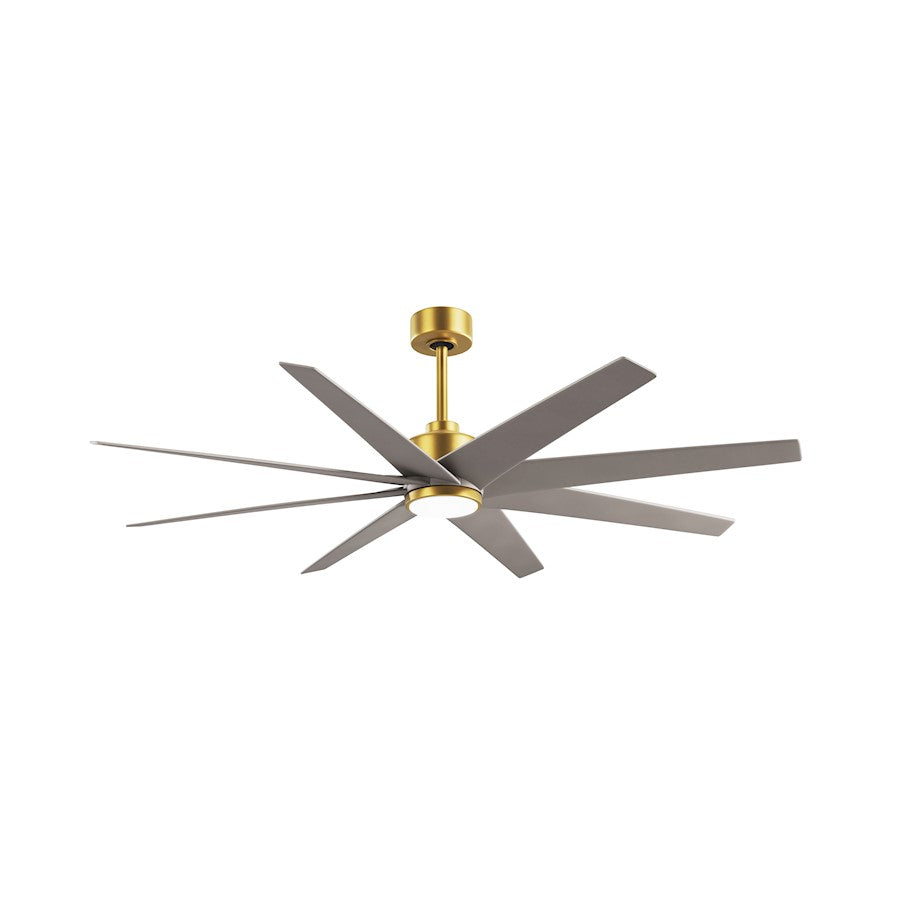 Matthews Fans Ariella 64in 8-Blade Ceiling Fan | Brushed Brass and Brushed Nickel ABS Blades | Great Rooms & Covered Patios | Model ANLK-BRBR-BN-64