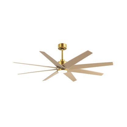 Matthews Fans Ariella 64in 8-Blade Ceiling Fan | Contemporary Brushed Brass and Light Maple ABS | Great Rooms & Open Living | Model ANLK-BRBR-LM-64
