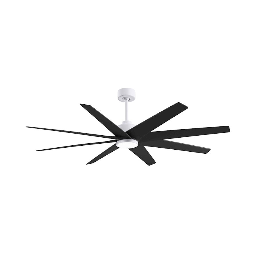 Matthews Fans Ariella 64in 8-Blade Ceiling Fan | Contemporary Matte White and Matte Black ABS | Great Rooms & Covered Patios | Model ANLK-MWH-BK-64