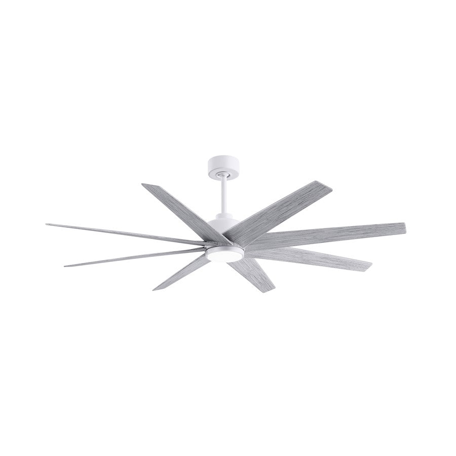 Matthews Fans Ariella 64in 8-Blade Ceiling Fan | Contemporary Matte White and Barn Wood Tone ABS | Great Rooms & Covered | Model ANLK-MWH-BW-64