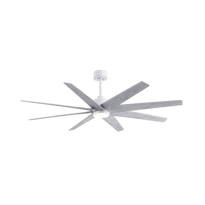 Matthews Fans Ariella 64in 8-Blade Ceiling Fan | Contemporary Matte White and Barn Wood Tone ABS | Great Rooms & Covered | Model ANLK-MWH-BW-64