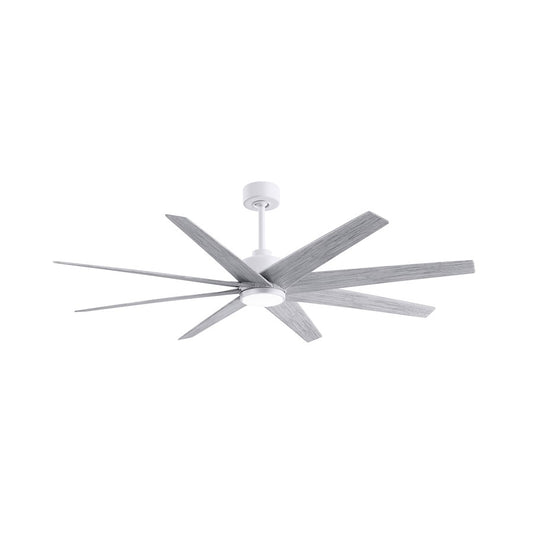 Matthews Fans Ariella 64in 8-Blade Ceiling Fan | Contemporary Matte White and Barn Wood Tone ABS | Great Rooms & Covered | Model ANLK-MWH-BW-64