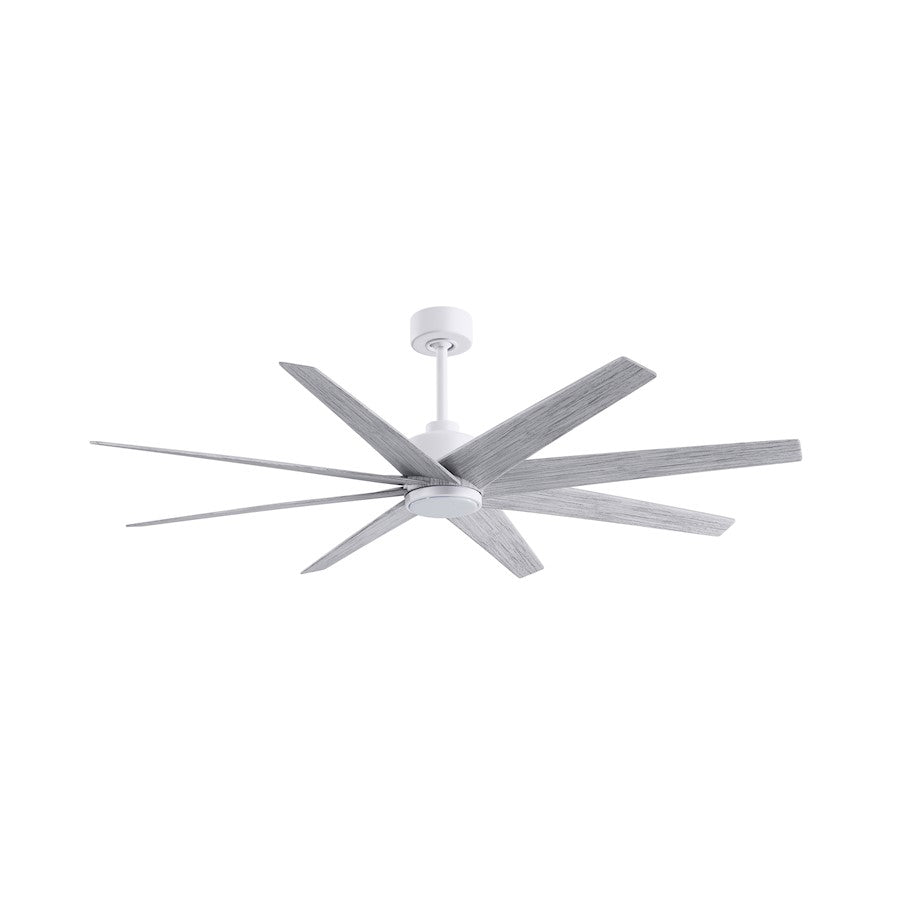 Matthews Fans Ariella 64in 8-Blade Ceiling Fan | Contemporary Matte White and Barn Wood Tone ABS | Great Rooms & Covered | Model ANLK-MWH-BW-64