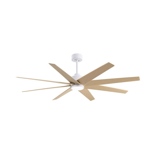 Matthews Fans Ariella 64in 8-Blade Ceiling Fan | Contemporary Matte White and Light Maple ABS | Great Rooms & Open Living | Model ANLK-MWH-LM-64