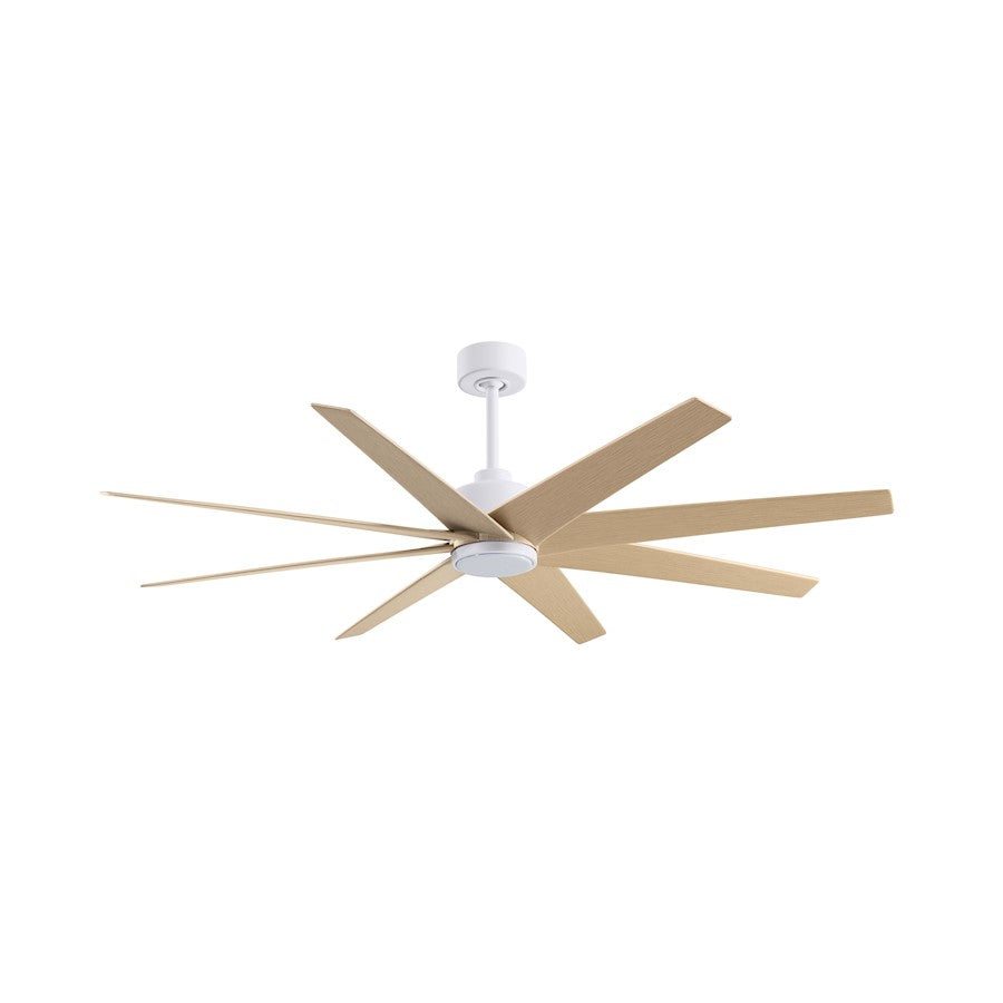 Matthews Fans Ariella 64in 8-Blade Ceiling Fan | Contemporary Matte White and Light Maple ABS | Great Rooms & Open Living | Model ANLK-MWH-LM-64